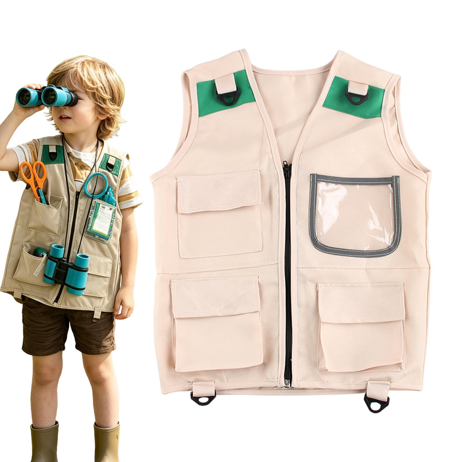 Fishing Vest - ชุดซาฟารีสำหรับเด็ก ชุดนักบรรพชีวินวิทยา เสื้อกั๊กนักโบราณคดี สำหรับกิจกรรมกลางแจ้ง เดินป่า ตกปลา
