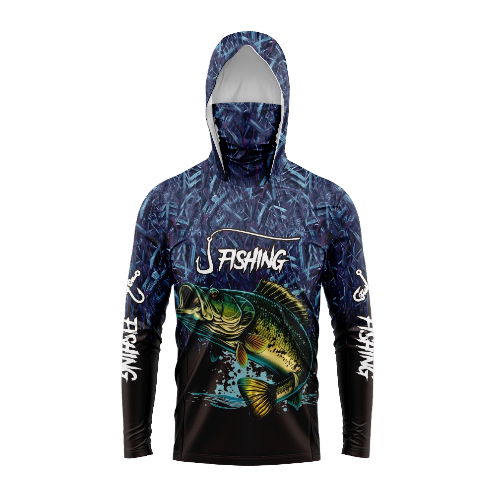 เสื้อฮู้ดตกปลาลายปลาบาสสำหรับผ - Fishing Hoodie บทวิจารณ์และราคา