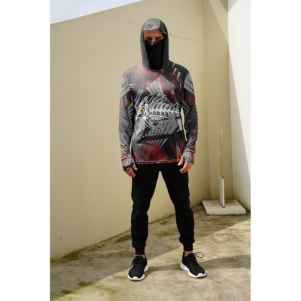เสื้อฮู้ดตกปลาสำหรับผู้ชายลายป - Fishing Mask Sun Protection บทวิจารณ์และราคา
