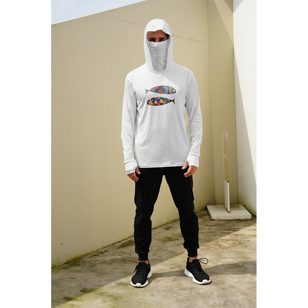 เสื้อฮู้ดตกปลาสำหรับผู้ชายลายป - Fishing Mask Sun Protection บทวิจารณ์และราคา